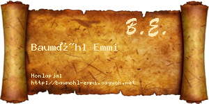 Baumöhl Emmi névjegykártya
